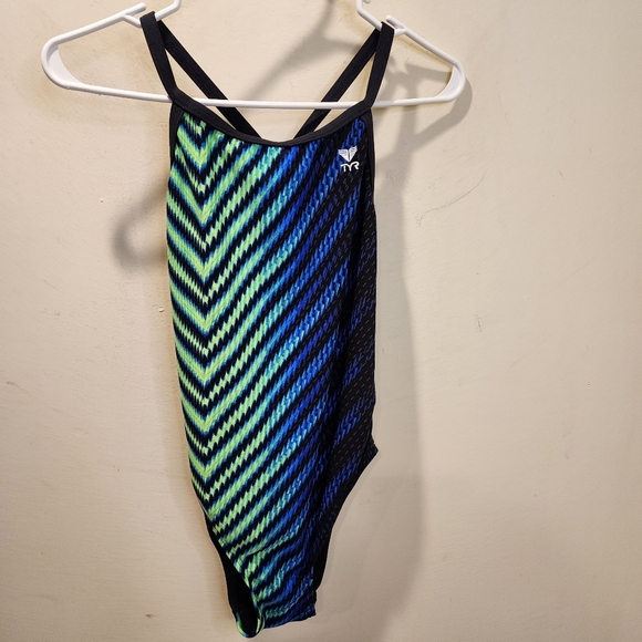 TYR Vibrant Chevron One Piece  Swimsuit Size 34 - Picture 1 of 10